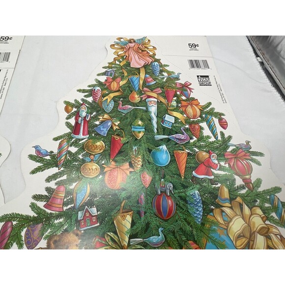 Vintage 2 Paper Magic Group Christmas Tree Bear Gifts Die Cut Decoration 13” - Picture 5 of 15